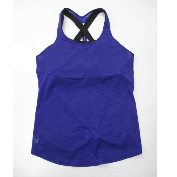 Athleta Tops - Athleta Workout Tank Top Crisscross Straps Built-In Bra Purple Small